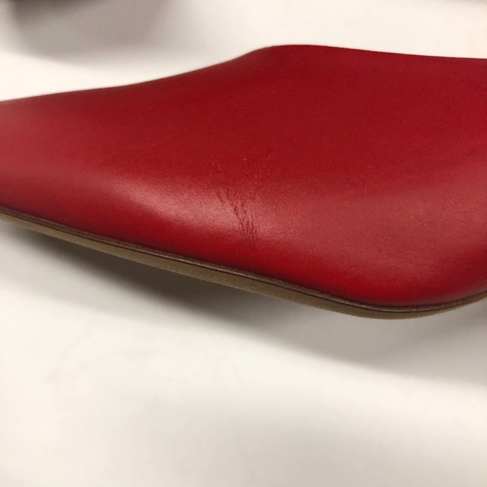 VINCE Ralston Red Pointed Toe Leather Mules - Picture 4 of 8